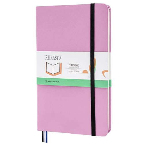 Hardcover Notebook Blank Journal Sketchbook for Drawing, Medium 5.5 by 8.4 Inch, 100 GSM Thick Paper (Pink, Plain) - color: Pink