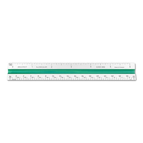 Alumicolor Aluminum Architect Color-Coded Solid Drafting Scale, 6IN, Silver,3056-1 - size: 6IN, style: Architect