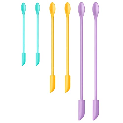 Silicone Spatula Set 6Pcs, Mini Jar Scraper for Makeup & Food | Mini spatulas reach every last drop in jars and bottles, reducing waste for food, cosmetics and personal care products. - color: Color #1