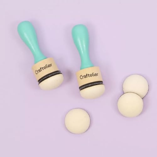 Craftelier - Kit of 2 Ink and Paints Bleding Tools with Base of 30 mm Diameter + Stackable Plastic Containers for Storing Foam Pads | Ideal for Applying Inks in Your Crafts - size: Ink Mixing Blending Tools + Stackable Containers