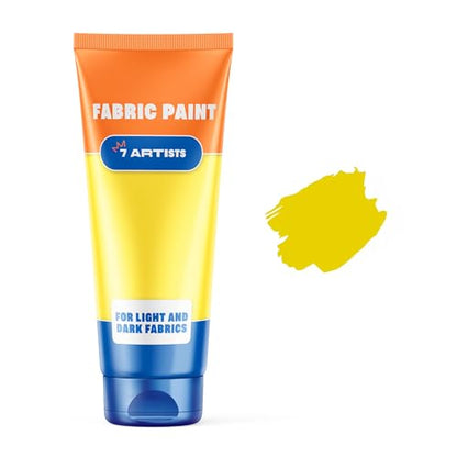 Light Yellow Fabric Paint 2 fl. oz – Permanent Fabric Paint Yellow for Clothes | Textile Clothing Paints for Cotton and Synthethic Fabrics, Furniture Upholstery, Shoes, Sneakers, T-Shirt, Tote Bags - color: Light Yellow 2 fl. oz