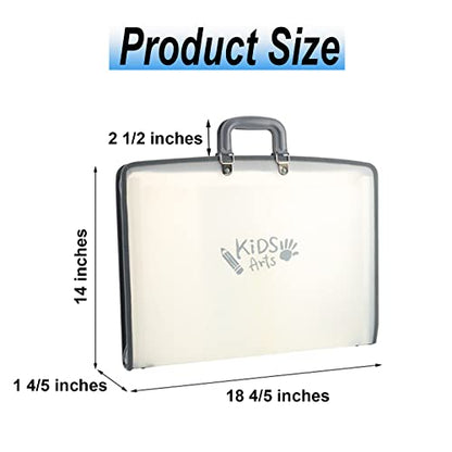 Acocony 11x17 Art Portfolio-Accordian File Organizer with 13 Pockets | 11x17 Portfolio Folder for Artwork with Handle and Zipper Closure, Frosted Translucent,Waterproof 1-Pack