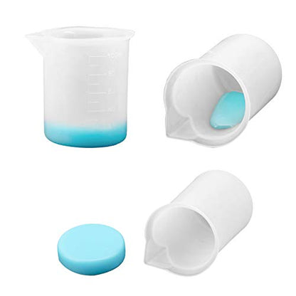 Gartful 100ml Silicone Measuring Cups for Resin Mixing, 6PCS Mixing Cups for Epoxy Resin, Jewelry Casting Molds, Acrylic Paint, Reusable Non-stick Pouring Tools - size: Small-100ml*6