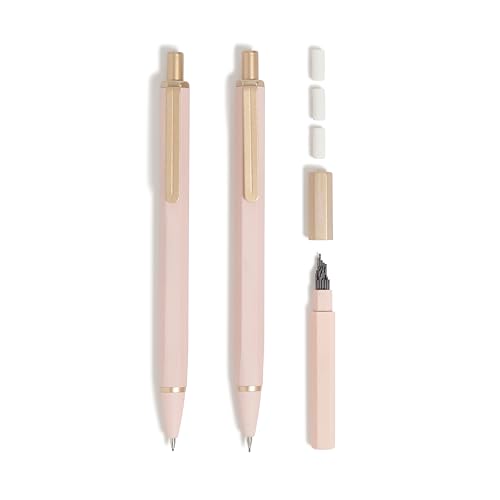 U Brands Mechanical Pencils, .7mm HB #2 Lead, 2 Pack with Refills, Pink - color: Blush Pink