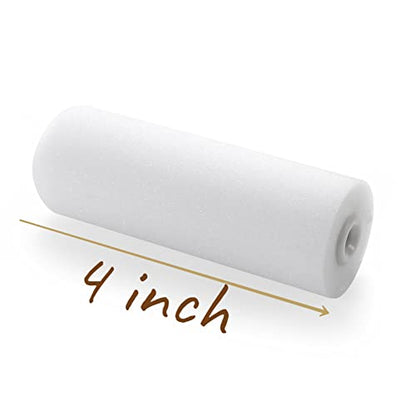 KUPOO 4" Foam Paint Roller Covers High Density Sponge Refills for Smooth | High Density, Sponge Refills, For Smooth for cabinets,doors,furniture.Smooth,lint-free finish. - size: 4 inch Foam Covers