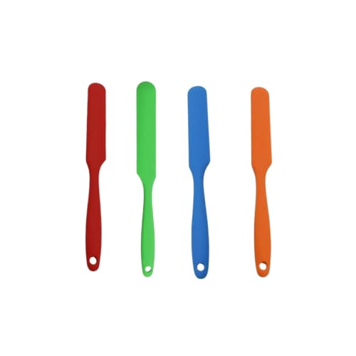 4-Piece Silicone Spatula Set, Heat-Resistant Spatulas Scrapers for Kitchen, Baking, Cake Frosting, Resin Craft, Mini Scraper Tool, Long Handle Can Scraper, Large Diagonal Wax Stick