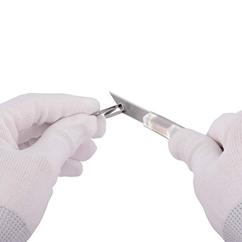 FOSHIO 30 Degree Snap Off Universal Art Knife Replacement Blades, High Hardness Carbon Steel Material, Auto Vinyl Wrap Office Cutter Craft Knife Sharp Blades, Pack of 100 - color: Black - 30 Degree Blades