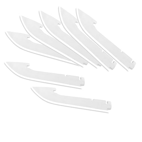 DISPATCH 3.5" RazorSafe Replacement Knife Blades, 7-Pack Utility Knife Blades with Protective Sheath, Packed in Clear Case with Color Box—Compatible Spare Blades for Outdoor, EDC & Repair Use - style: 7-Pack Utility Knife Blades