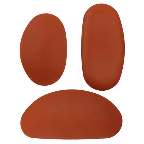Bonsicoky Soft Silicone Pottery Rib Tools Set, 3 Pack, Red