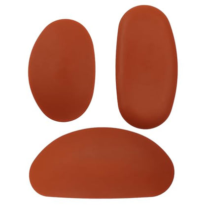 Bonsicoky Soft Silicone Pottery Rib Tools Set, 3 Pack, Red