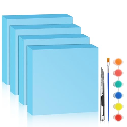 LuckyFoam Blue 4 Pack 12x12x2 inch Foam Sheets 2 Inch Thick | Polystyrene Rectangles XPS Foam Board Craft for Insulating DIY Modeling Art Supplies - color: blue, size: 12x12x2 inch 4pcs