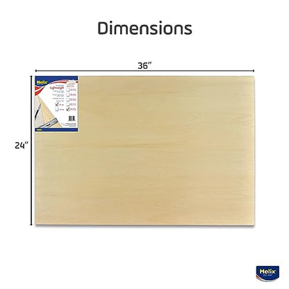 Helix - Wooden Drawing Board - Plain Edge - Lightweight - 24 x 36 inch | Sanded Basswood - Air-Tite Core - Sketching Outdoors - Ideal for Students and Artists - Portable Premium Construction - size: 24” x 36”, style: Plain Edge