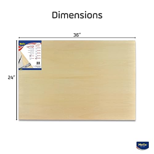 Helix - Wooden Drawing Board - Plain Edge - Lightweight - 24 x 36 inch | Sanded Basswood - Air-Tite Core - Sketching Outdoors - Ideal for Students and Artists - Portable Premium Construction - size: 24” x 36”, style: Plain Edge