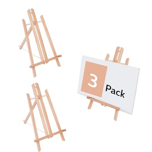 3PCS 11.8" Wood Easels, Small Tabletop Display Stand, Tripod, Painting Party Easel, Kids Student Tabletop Easels for Painting, Portable Canvas Photo Picture Sign Holder - style: 3