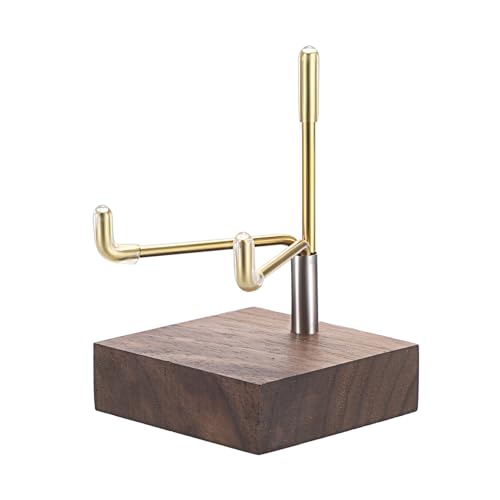 Hipiwe Adjustable Metal Arms Display Stand Easel with Wooden Base, Small