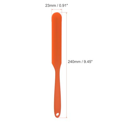 HARFINGTON 2Pcs Silicone Spatula Scraper 9.45" Reusable Non-Stick Flexible Spatulas for Epoxy Resin Liquid Paint Arts DIY Crafts, Orange - color: Orange