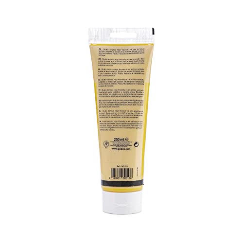 PEBEO Studio Acrylics High Viscosity, Fine Acrylic, 250 ml - Light AZO Yellow, 250 ml Tubes (169-013) - color: Light Azo Yellow, size: 8.45 Fl Oz (Pack of 1)