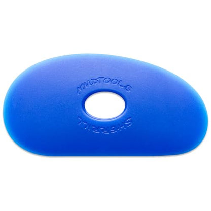 Mudtools Pottery Ribs – Shape 1 Polymer Rib (Blue Firm), Kidney-Shaped Clay Shaping Tool (B1) - color: Blue - Extra Firm (B1)