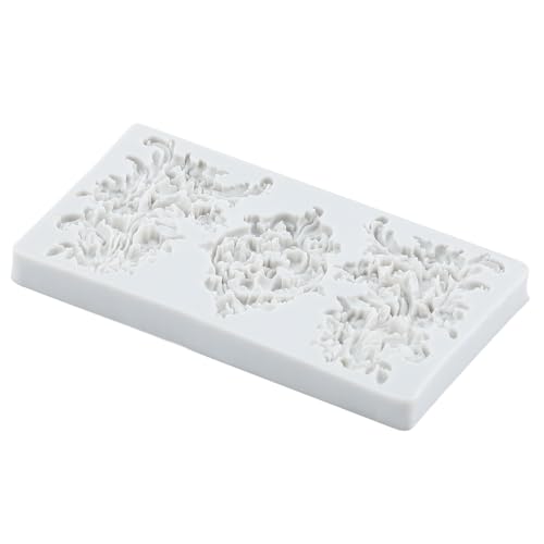 Baroque Scroll Relief Polymer Clay Molds Relief Lace Silicone Mold | Epoxy Resin Casting DIY Crafts Air Dry Polymer Crafts Supplies Clay Tools - color: Style F