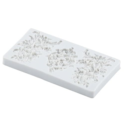 Baroque Scroll Relief Polymer Clay Molds Relief Lace Silicone Mold | Epoxy Resin Casting DIY Crafts Air Dry Polymer Crafts Supplies Clay Tools - color: Style F