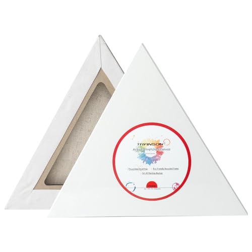 TRANSON 3 Sizes Triangle Shaped Stretched Canvas Primed Ready for Painting - size: Triangle 3PCS