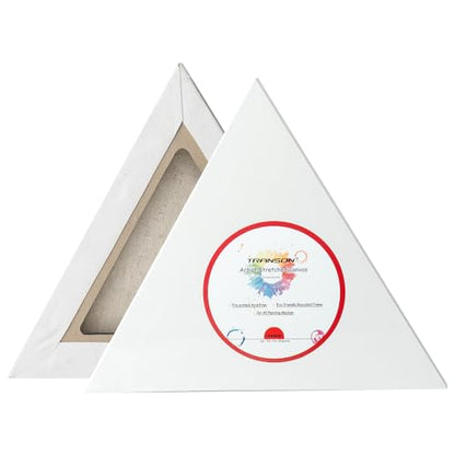 TRANSON 3 Sizes Triangle Shaped Stretched Canvas Primed Ready for Painting - size: Triangle 3PCS