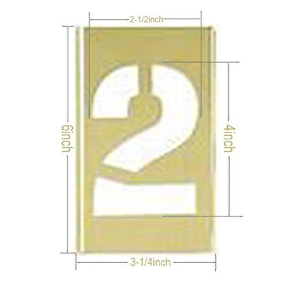 Deezio Curb Stencil Kit for Address Painting, 4 inch Brass Interlocking Numbers Stencils - 15 Piece Set - size: 4inch(15piece)