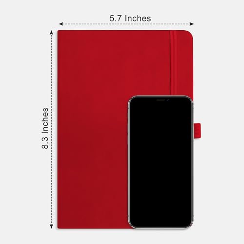 RETTACY Blank Journal Notebook, 192 Pages per Pack, A5 Size (5.7'' x 8.3'') - color: Black & Red