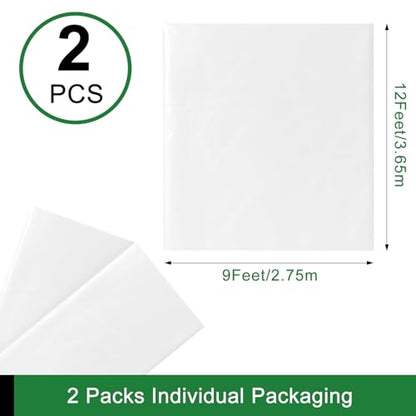 2-Pack 9x12 ft Painter Plastic Drop Cloths Sheet,Waterproof Anti-dust Cover, Disposable Tarp for Painting for Couch/Furniture Cover - size: 2pack