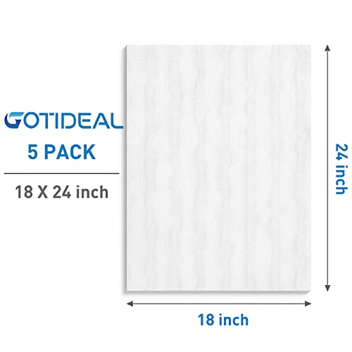 GOTIDEAL Stretched Canvases for Painting, 18x24 Inch Set of 5 - color: White, size: 18"x24"