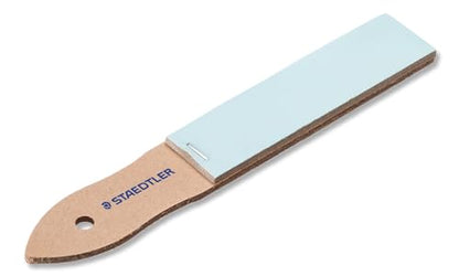 STAEDTLER Sandpaper Lead Pointer, 12 sheets, Fine, Mounted on Wooden Handle, Manual Handheld Pencil Sharpener for Pencils, Pastels, Charcoal Sticks, Crayons, and Blending Stumps; for Art Drawing