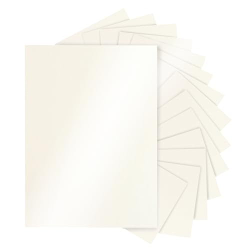 Silunkia 120 Sheets Cream Shimmer Cardstock 8.5 x 11 Off White Paper 92lb | Premium Glossy Paper Card Stock for DIY Cards Making, Wedding Invitations, Anniversaries, Business Cards, Menus - color: Cream, size: 120 Sheets