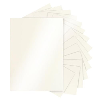 Silunkia 120 Sheets Cream Shimmer Cardstock 8.5 x 11 Off White Paper 92lb | Premium Glossy Paper Card Stock for DIY Cards Making, Wedding Invitations, Anniversaries, Business Cards, Menus - color: Cream, size: 120 Sheets