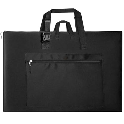 Light Weight Art Portfolio Tote Bag 20'' x 26'' Black Waterproof Canvas Carrying Storage Case with Detachable Shoulder Strap For Photography Artwork Poster Sketching Drawing - size: 20 x 26 Inch