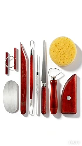 RunBaiNian Clay Sculpture Tool Set 9 Pieces | Clay Cleaner Included, Suitable for Beginners and Professionals, DIY Pottery Ceramics, Sculpey Clay Crafting