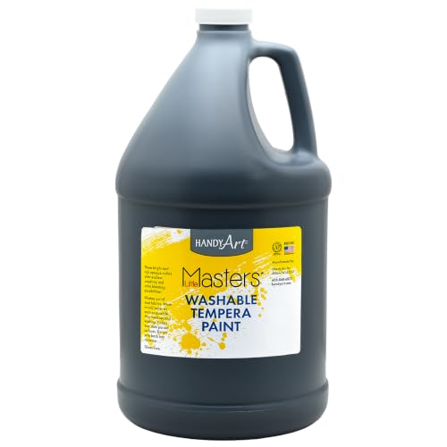 Handy Art Little Masters Washable Tempera Paint, Black, Gallon 128 oz - color: Black, size: 128 Fl Oz