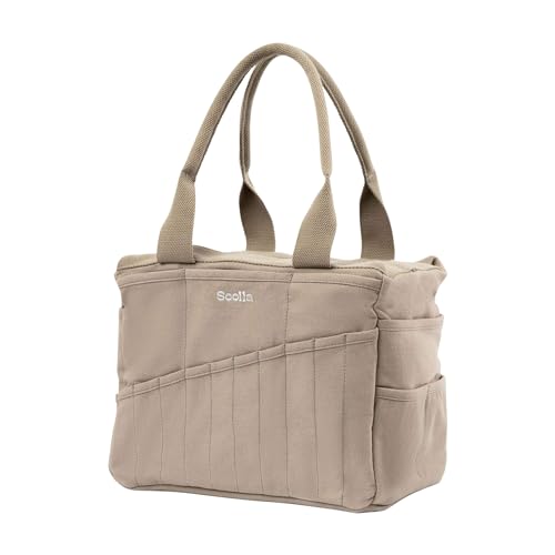 Soolla Studio Bag: Art Supply Storage Organizer & Pottery Tool Bag, Washable Tote, Yarn Bag, Crochet, 30 Pockets, 15+ Colors - color: Graphite