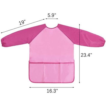 Kopokita Kids Art Smock, Toddlers Painting Apron Children Artist Smock - color: Pink