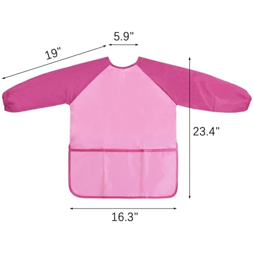 Kopokita Kids Art Smock, Toddlers Painting Apron Children Artist Smock - color: Pink