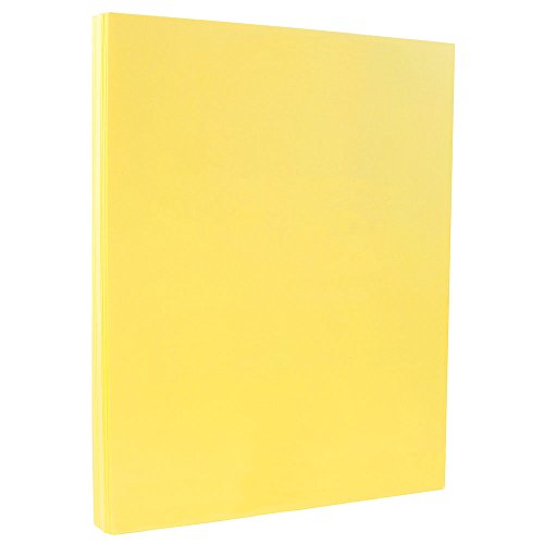 JAM PAPER Vellum Bristol 110lb Index Cardstock - 8.5 x 11 Coverstock - 241 gsm - Canary Yellow Vellum - 50 Sheets/Pack - color: Canary, size: 8.5" x 11"