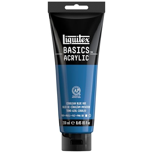 Liquitex BASICS Acrylic Paint, 8.5-oz Tube, Cerulean Blue Hue - color: Cerulean Blue Hue, size: 8.45 Fl Oz (Pack of 1)