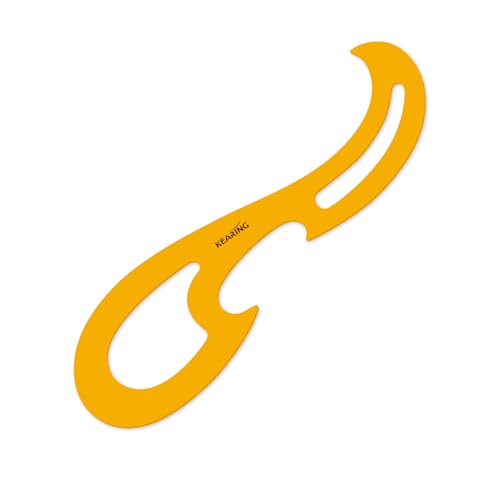 KEARING 42cm Large French Curve Ruler - Flexible Orange Sewing Template | Extra-long 42cm flexible transparent orange PVC curve template with protective vinyl case for sewing pattern making - style: 1312