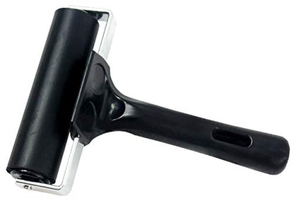 Yesland 4 Pcs Brayer Roller, Black Rubber Roller for Printmaking Wallpapers Stamping Gluing Application - 3-7/8 & 2-3/8 Inches (Pack of 2) - size: 3.8'' & 2.2'' (Pack of 2)