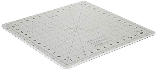 Fiskars 14" x 14" Rotating Self Healing Cutting Mat for Fabric Squares | Makes Cutting Fabric Squares Easy, Perfect for Quilting, Sewing and Craft Projects, Self-Healing Mat, Gray - size: 14"L x 14"W