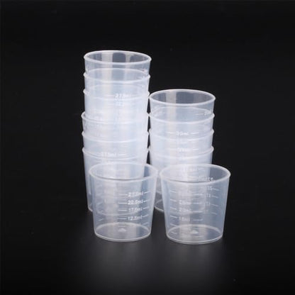 20pcs 1.02oz/30ml Liquid Medicine Cups, Plastic Measuring Cups, Clear Graduated Mixing Cups with Scale, Transparent Epoxy Resin Mixing Cups for Cooking, Medicine & DIY