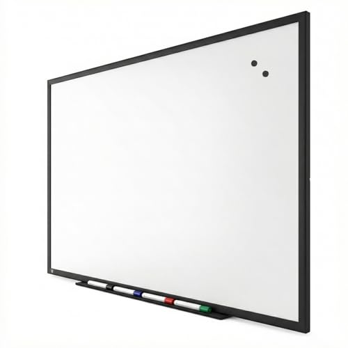 TRU RED Magnetic Porcelain Whiteboard, 3 ft x 4 ft, Black Frame | Dry erase board includes 4 multicolor markers for offices or classrooms. - color: Black, size: 4' x 3', style: Magnetic