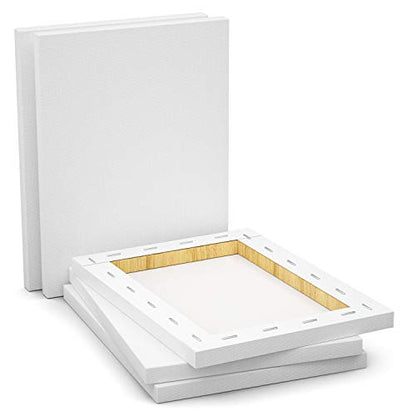 Stretched Canvas, 16x20 Inch Set of 5, Primed White | 100% Cotton Artist Canvas Boards for Painting, Acrylic Pouring, Oil Paint Dry & Wet Art Media - color: White, size: 16"x20"