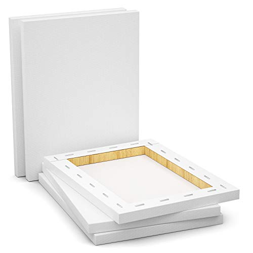 GOTIDEAL Stretched Canvas, 16x20 Inch Set of 5, Primed White - color: White, size: 16"x20"