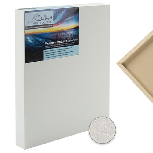Da Vinci Pro Medium Textured Gesso Panel - 1-5/8" Deep - Set of 6 Square Wood Panels for Painting - Accepts Mediums Like Canvas - for Oils, Acrylics, Mixed Media, Pastels & Drawing Sticks - size: 1-5/8" Squares