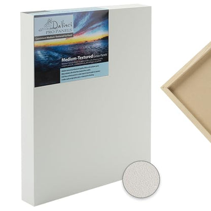 Da Vinci Pro Medium Textured Gesso Panel - 12x24-4 Pack - 2" Depth Wood Panels for Painting - Accepts Mediums Like Canvas - for Oils, Acrylics, Mixed Media, Pastels & Drawing Sticks - size: 12x24", style: 1-5/8" Depth